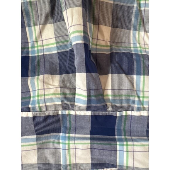 Nautica Shirt Mens Lg Blue & Green Plaid Short Sleeve Button Up Casual - Picture 7 of 8